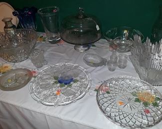 Cake plates and punch bowl.