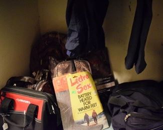 Hunting gear and bags.