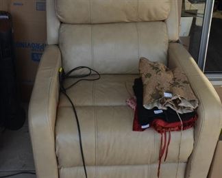 1 of 2 leather power recliners