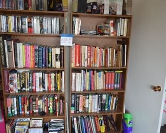book cases and books