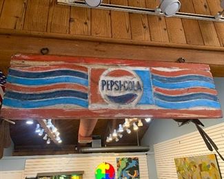 Large wooden Pepsi-Cola sign starting at $50