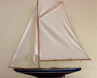 TM9396 Vintage Wood Sailboat Scale 	
