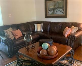 Leather Dark Brown Sectional 