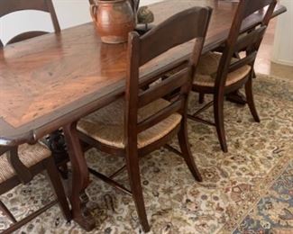 Farmhouse Style Dining Room Table with 6 Chairs 