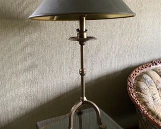 One of two iron lamps.