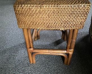 Rattan and wicker foot stool