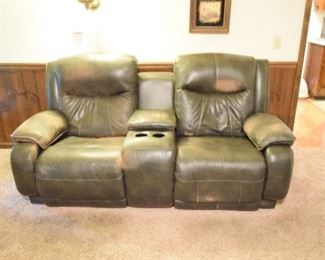Dual Power Recliner Leather Bomber. Comfortable