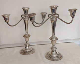 Sterling silver candelabras