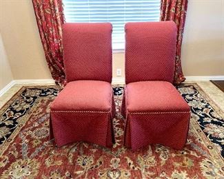 Parsons chairs: 20"W x 29"D x 42"H