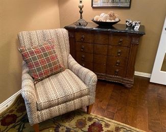 Upholstered chair: 30"W x 36"D x 37"H