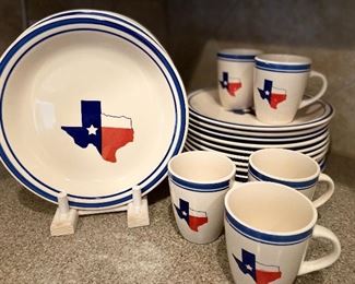 Set of Texas dinnerware.