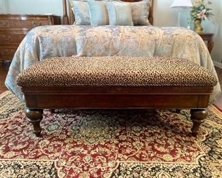 Upholstered bench.