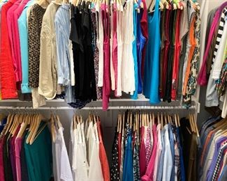 Wide selection of women's clothing.