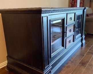 Entertainment center: 5'7" W x 2'3" D x 3' H