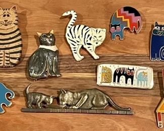 Fun Colorful Enamel Cat Pins Pendants Laurel Burch, JJ & More