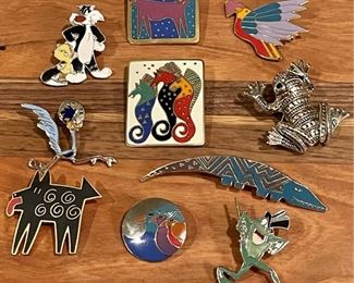Assorted Colorful Enamel Animal Pins Laurel Burch, Seahorse & More
