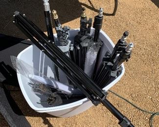 Camera light stands, light umbrellas