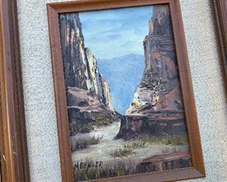 Small Mid century oil painting