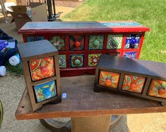 Set of Talavera ceramic drawers