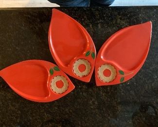 Mid century snack plates