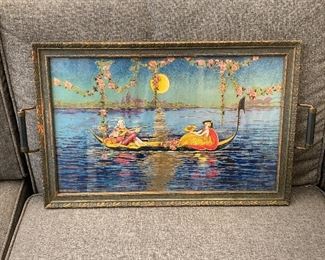 Very old FOIL painted tray