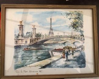 1960’s Arno watercolor of Paris