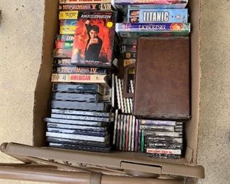 Dvds, vhs, CDs cassettes