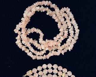 Pink quartz necklaces