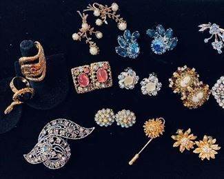 Costume earrings and snake rings