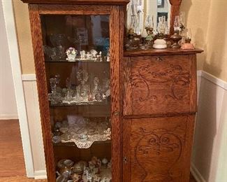 Victorian Side by side secretary bookcase. Original glass. 