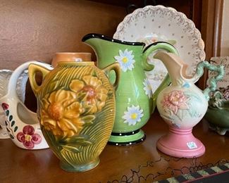 Roseville vases and other pieces