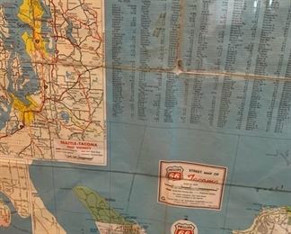 Framed Phillips 66 Street Map of Tacoma
