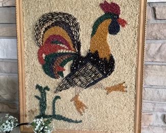 Grain and Legume folk art Rooster