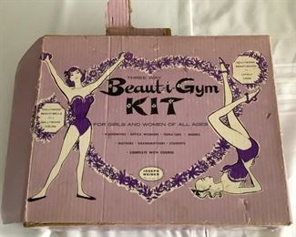 Beaut-i-Gym Kit by Joseph Weider.  This is an amazing kit with instructions on how to be the most fantastic YOU!  A must see.