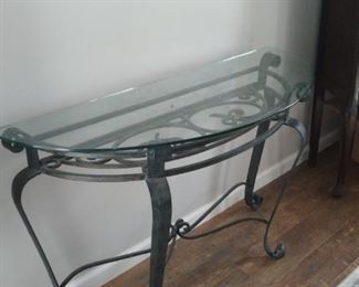 Metal and Glass Foyer Table