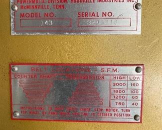 POWERMATIC Vertical Bandsaw - Model 143 - Made in McMinnville, Tennessee, USA