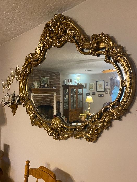 1960s large ornate mirror