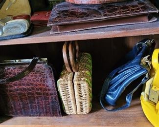 Vintage hand bags and belts
