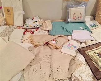 Linens of all kinds - many quite vintage