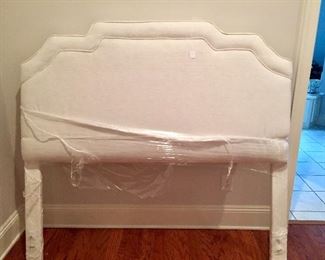 Linen covered headboard - freshly cleaned