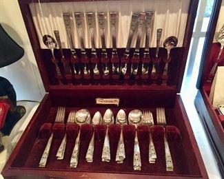 Two complete sets of silver plated flatware