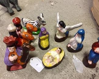 Nativity sets handmade and painted in clay