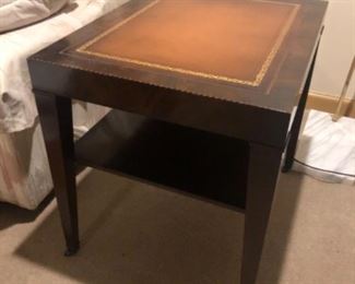 Leather inset side table