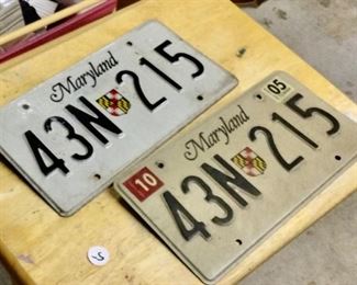 Maryland license  plates