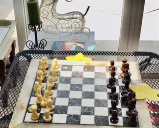 Chess set bought in Italy 1960’s Carreras marble with fossil occulusions 