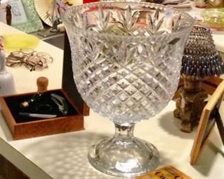 Large lead crystal Shanon vase/footed bowl ireland
