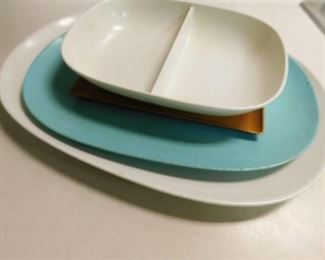 Four Plastic Serving Trays