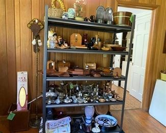 vintage lamp, woodenware, metalware