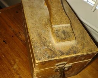 Antique wooden shoe shine box