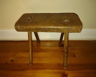 Small hand hewn primitive stool
